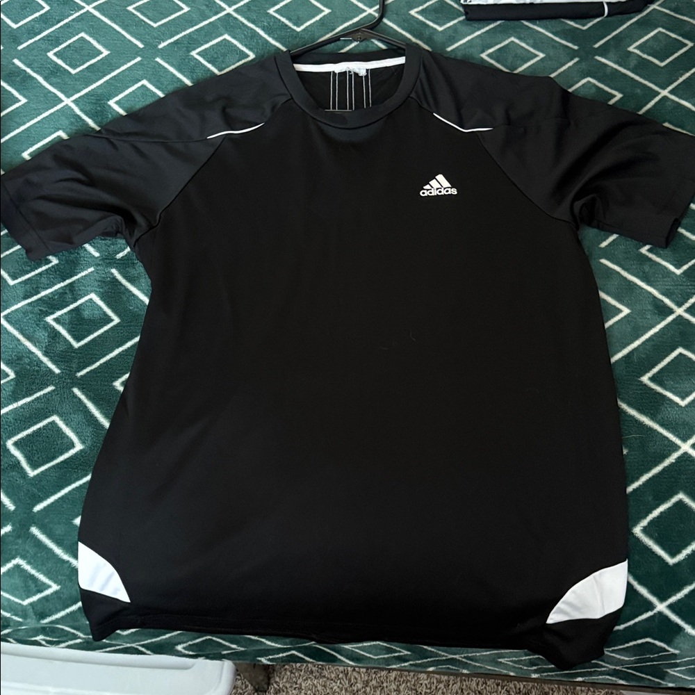 Adidas Black Tee with White Details